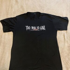 Fashion Nova Black 'Too Tired To Love' Tee